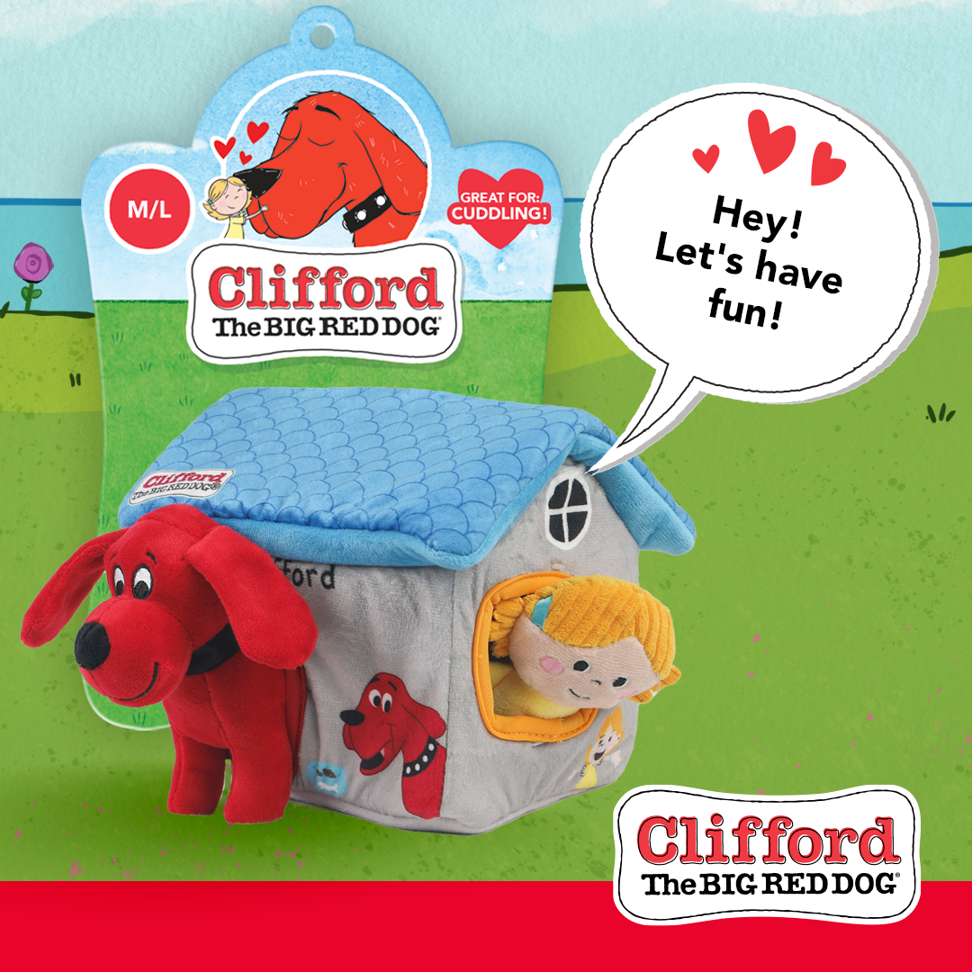 Clifford The Big Red House Puzzle Hide n' Seek 7.9-in Plush Dog Toy