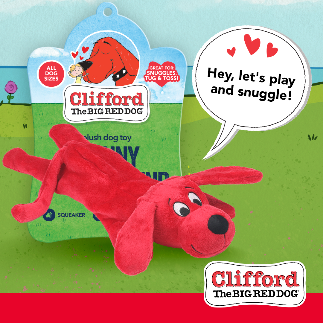 Clifford The Big Red Dog Skinny Furry Friend Plush Dog Toy