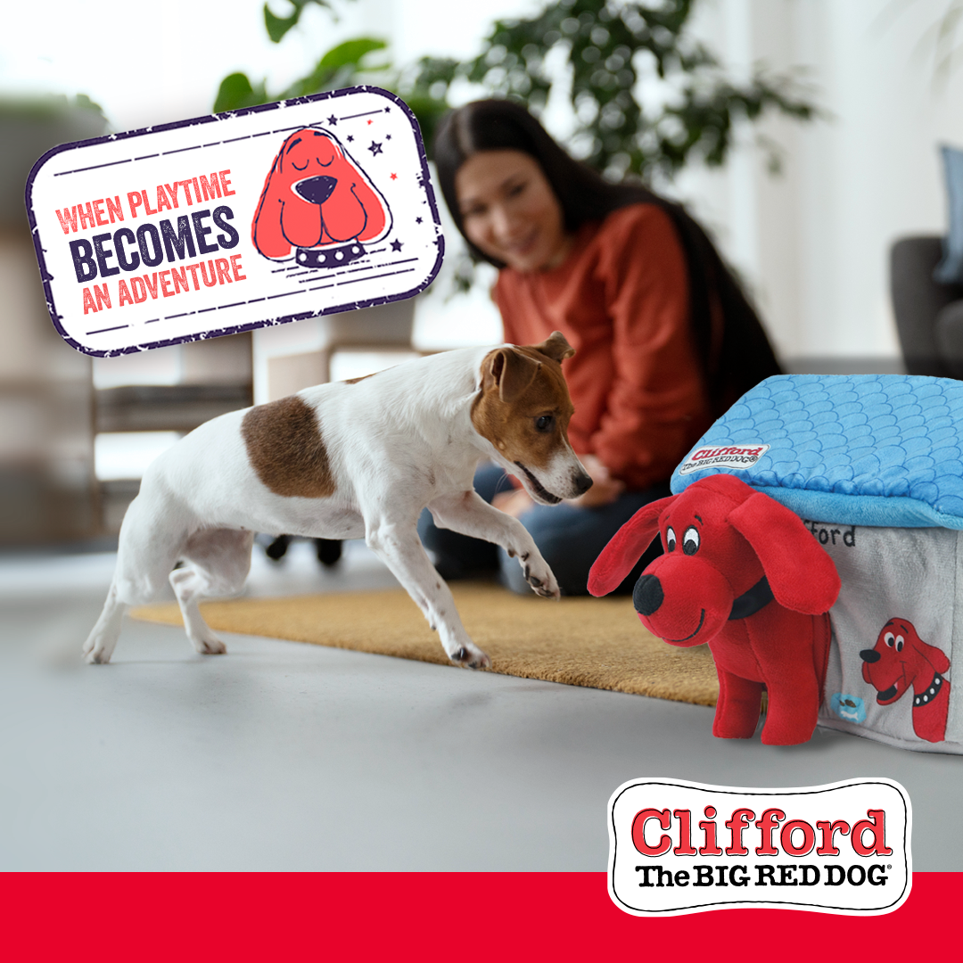 Clifford The Big Red House Puzzle Hide n' Seek 7.9-in Plush Dog Toy