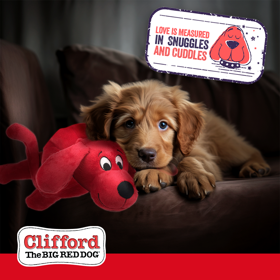 Clifford The Big Red Dog Skinny Furry Friend Plush Dog Toy