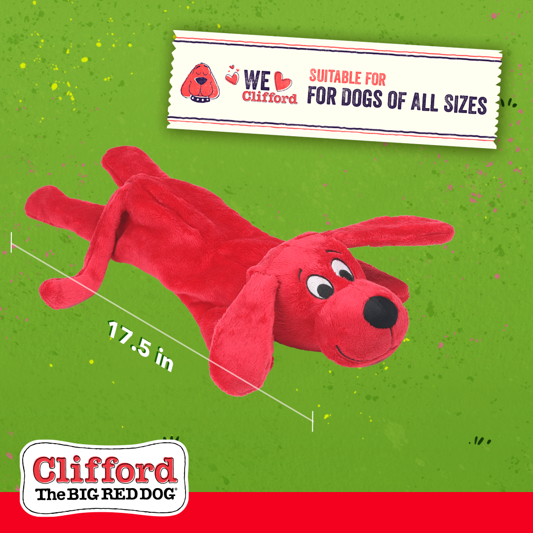 Clifford The Big Red Dog Skinny Furry Friend Plush Dog Toy