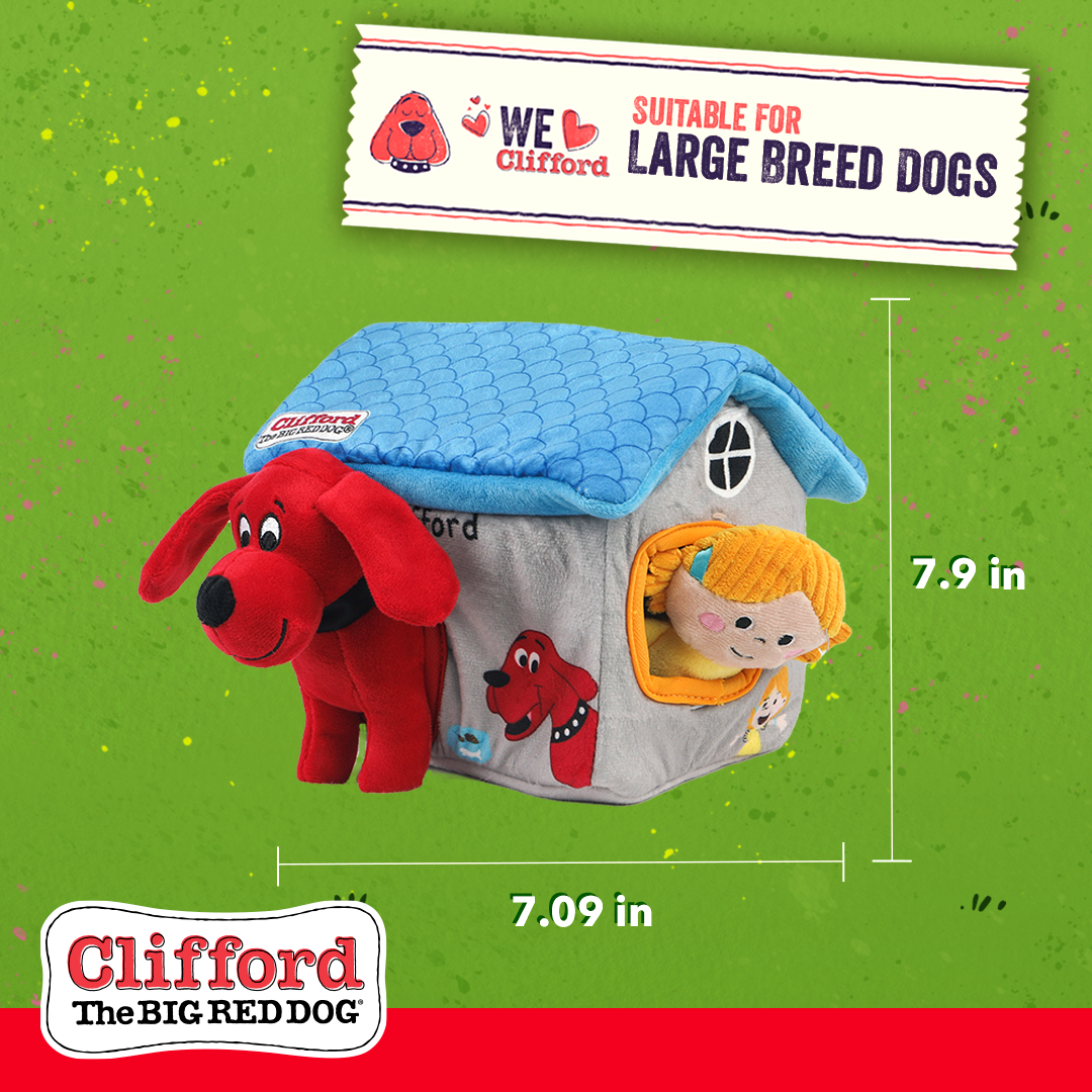 Clifford The Big Red House Puzzle Hide n' Seek 7.9-in Plush Dog Toy