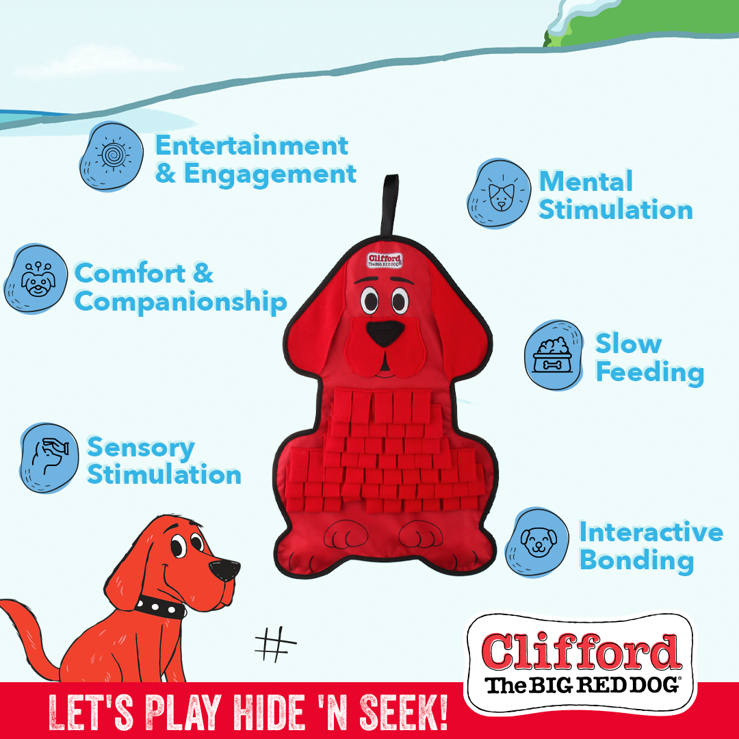 Clifford The Big Red Dog Hide n' Seek Snuffle Mat Puzzle Dog Toy