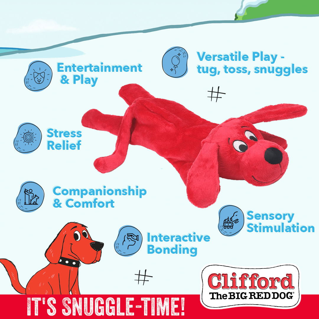 Clifford The Big Red Dog Skinny Furry Friend Plush Dog Toy