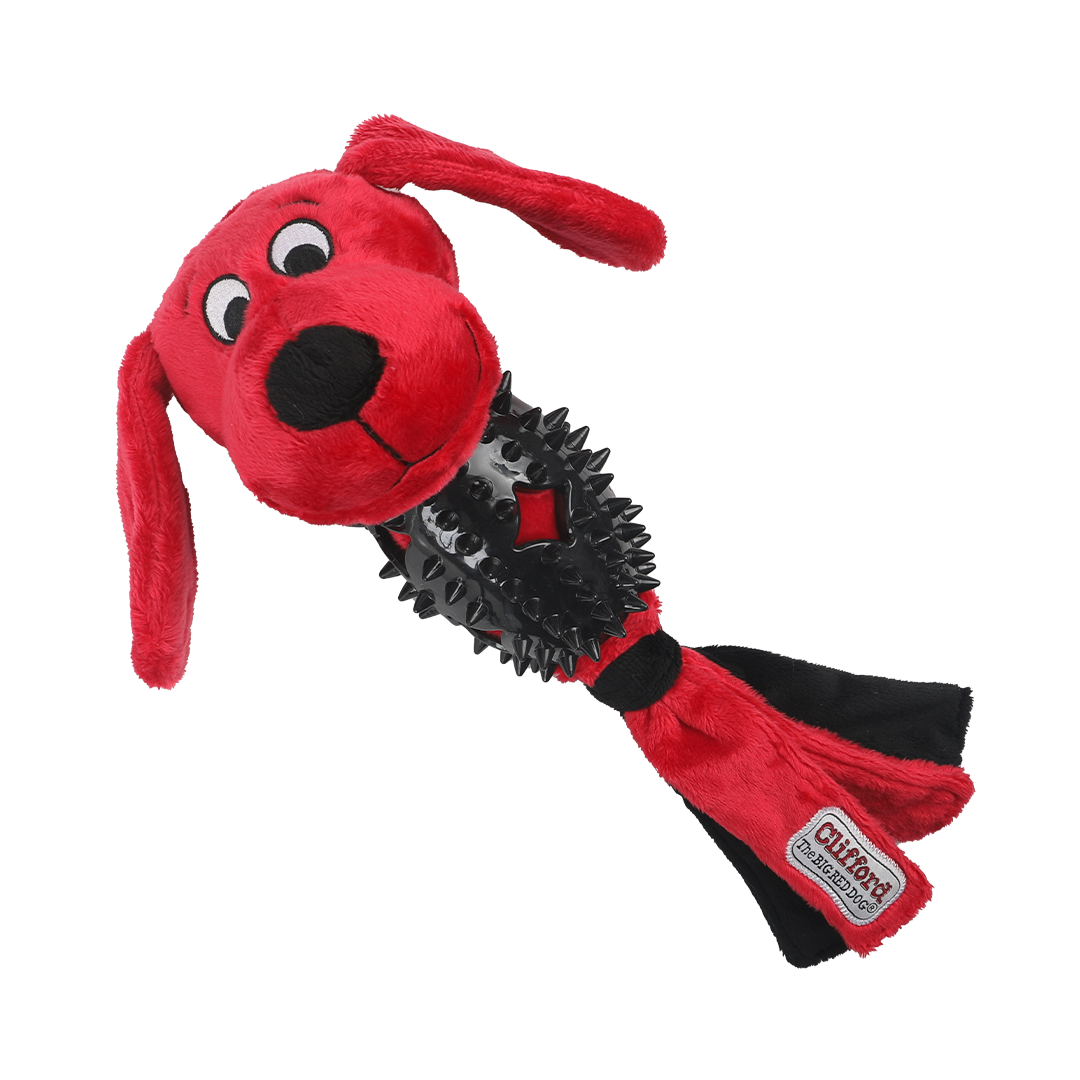 Clifford Busy Body Ruff n Tough 13.25 Rubber Plush Dog Toy