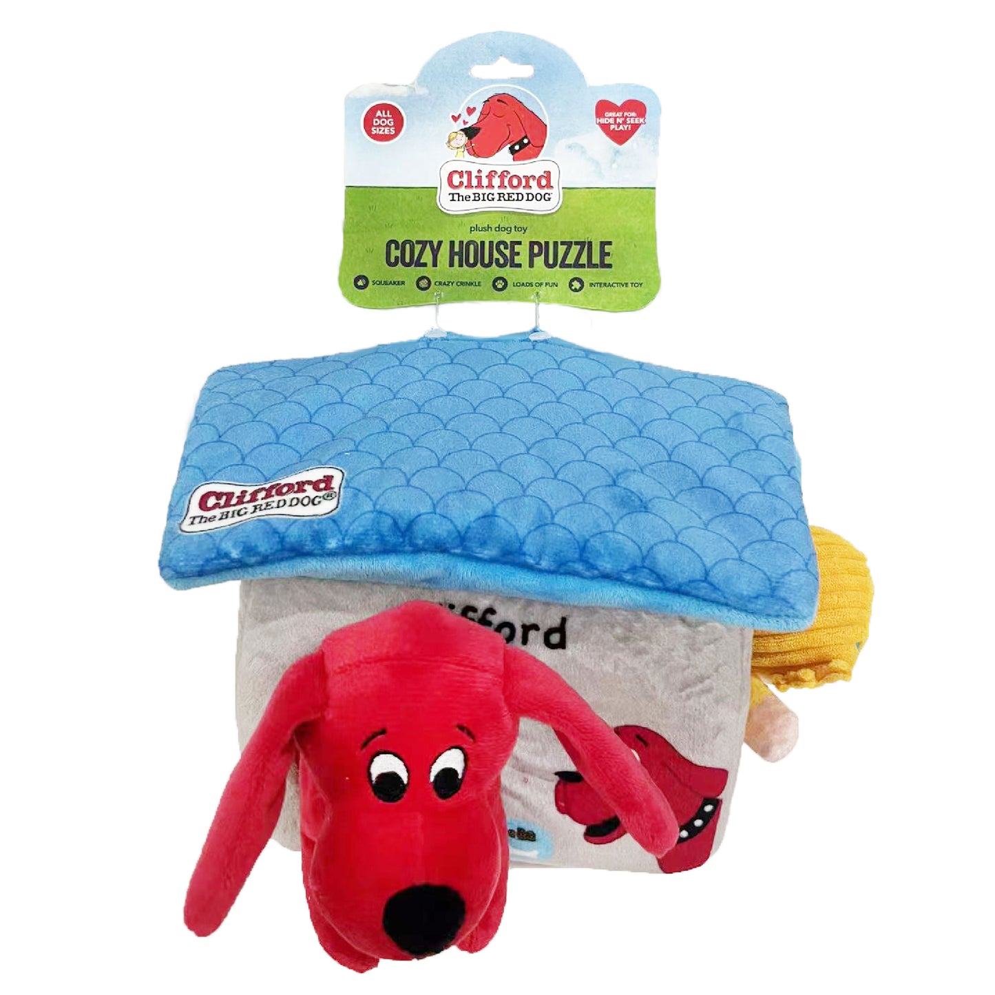 Clifford The Big Red House Puzzle Hide n' Seek 7.9-in Plush Dog Toy