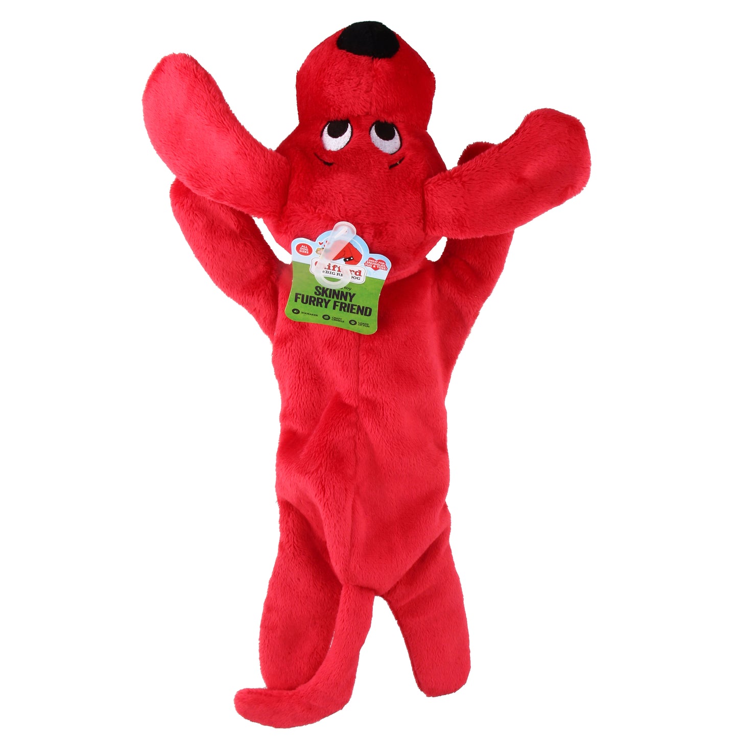 Clifford The Big Red Dog Skinny Furry Friend Plush Dog Toy