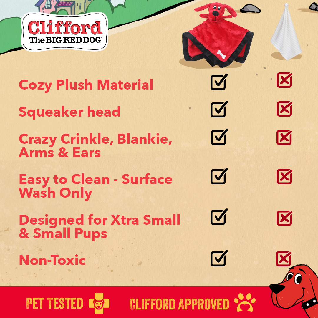 Clifford The Big Red Lil' Napper 9.5-in Plush Dog Toy, Red
