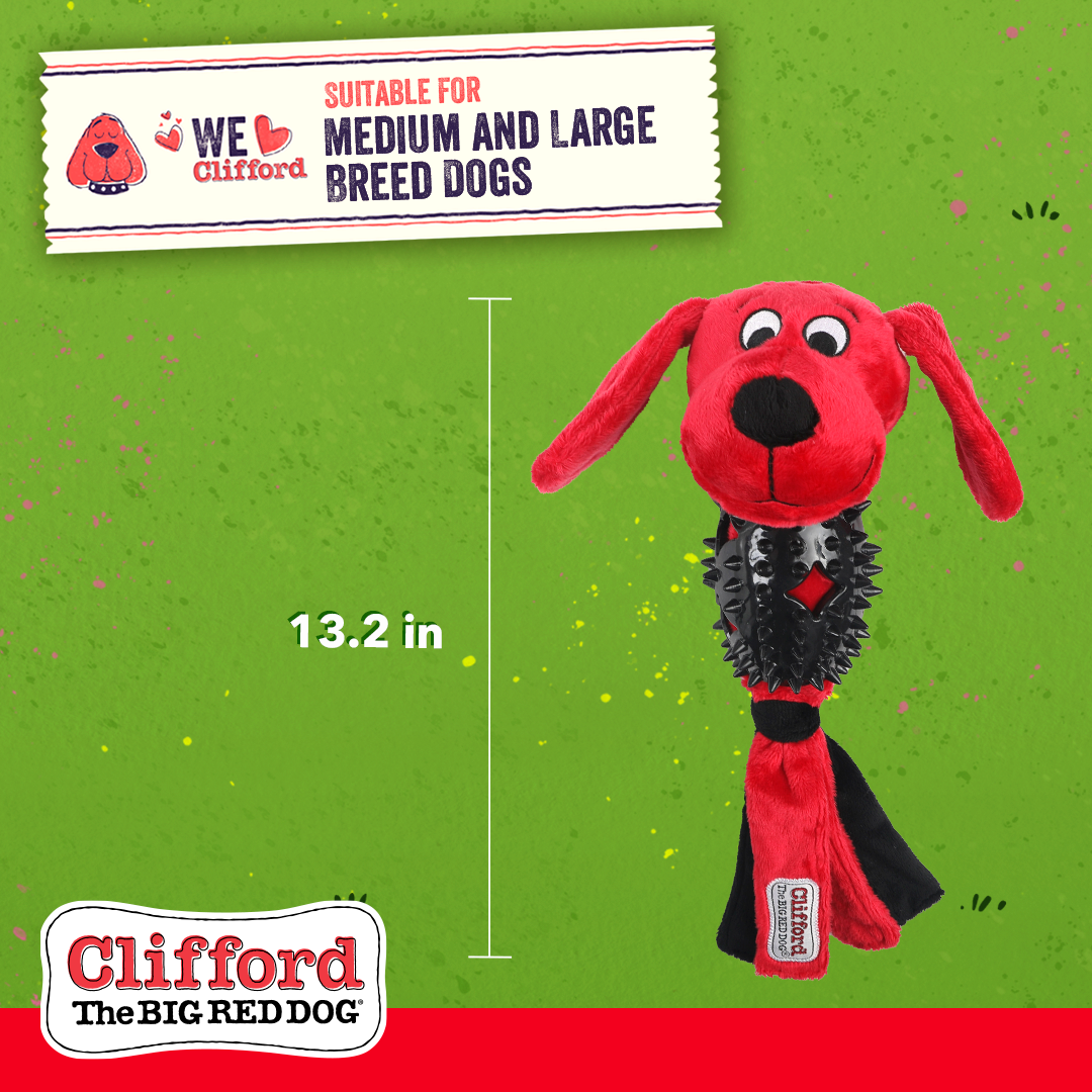 Clifford® Busy Body Ruff n' Tough 13.25" Rubber Plush Dog Toy